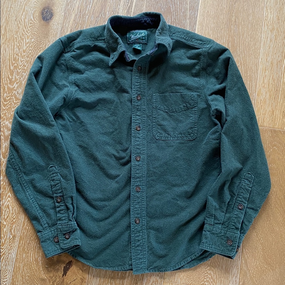 Woolrich Dark Green Casual Button-Down Shirt